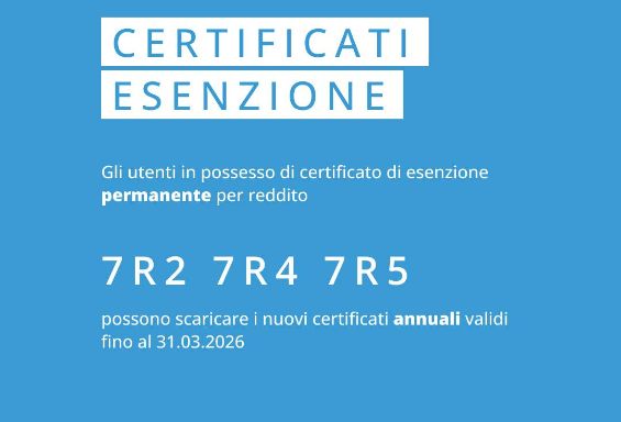 Richiedere l'esenzione per reddito - ULSS2