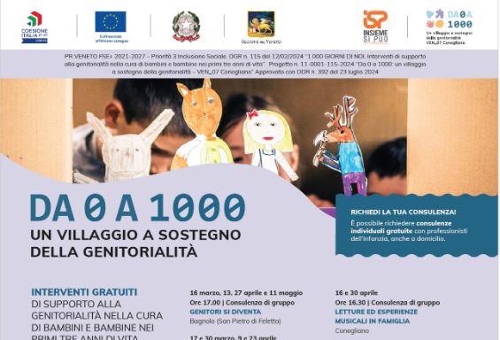 Da 0 a 1000: un villaggio a sostegno della genitorialità” – Programma Marzo e Aprile