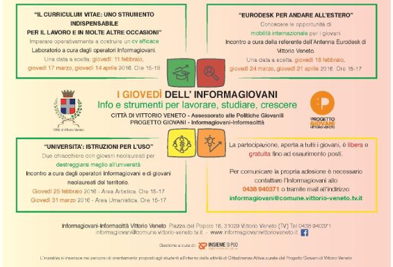 2016 - I Giovedì dell'Informagiovani